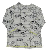 Šedé melírované UV triko s dinosaury M&S