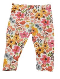 Bílé květované legíny F&F