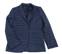 Modro-tmavomodré kostkované společenské sako Next