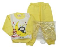 Nové - 2set - Žluto-bílá mikina s měsícem + žluté tepláky