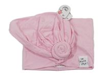 Nové - 2set - Světlerůžová nařasená čepice s květem + nákrčník Sinsay