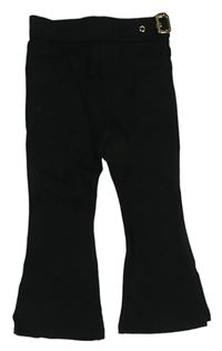 Černé flare kalhoty s přezkou RIVER ISLAND