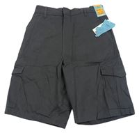 Tmavošedé cargo plátěné kraťasy M&S