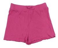 Tmavorůžové žebrované kraťasy s mašlí PRIMARK