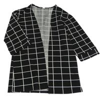 Černo-bílý kostkovaný cardigan SHEIN