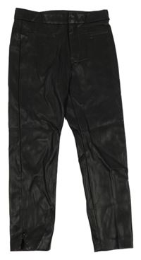 Černé koženkové kalhoty ZARA