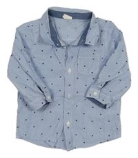 Modro-bílá pruhovaná košile s hvězdičkami H&M