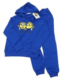 Nové - 2Set - Safírová mikina s Mimoni a kapucí + tepláky