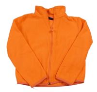 Křiklavě oranžová fleecová propínací mikina CAMPUS