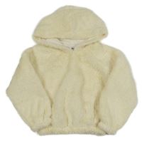 Smetanová chlupatá podšitá mikina s kapucí Vulpes