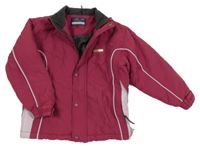 Vínovo-světlefialová šusťáková zimní bunda s nášivkou COLOR KIDS