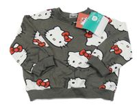 Nové - tmavošedá oversize mikina s Kitty Sanrio