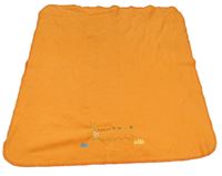 Oranžová fleecová deka s krokodýlkem