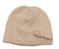 Světlepudrová žebrovaná čepice s mašlí a třpytkami H&M