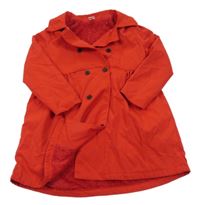 Červený šusťákový zateplený kabát s límečkem SHEIN