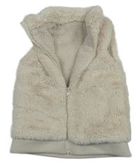 Smetanová kožešinová podšitá vesta St. Bernard