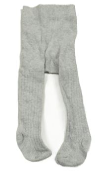 Šedé melírované žebrované punčocháče 