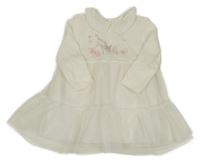 Bílé žebrované vzorované body s Bambim a tylovou sukní a límečkem PRIMARK