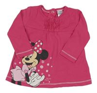 Tmavorůžové triko s Minnie a kanýrky C&A
