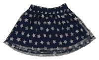 Tmavomodrá tylová sukně se stříbrnými hvězdičkami TEZENIS