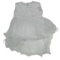 Bílé saténovo/tylové slavnostní šaty s kanýrky a pecičkami a 3D květem