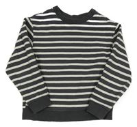 Tmavošedo-bílá pruhovaná mikina H&M