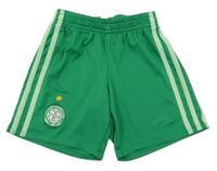 Tmavozeleno-světlezelené sportovní fotbalové kraťasy Celtic Adidas