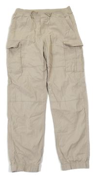 Béžové cargo cuff rifle s úpletovým pasem H&M