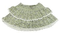 Světležluto-bílá květovaná lehká vrstvená sukně M&S