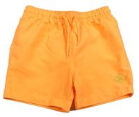 Neonově oranžové plážové kraťasy s nápisem Primark