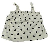 Smetanový puntíkatý crop top s volánem Primark