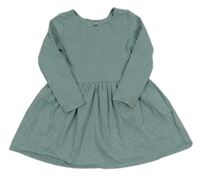 Zeleno-stříbrné pruhované bavlněné šaty H&M