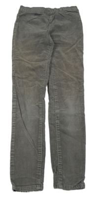 Šedé manšestrové elastické skinny kalhoty H&M