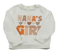 Bílá mikina s nápisem a srdíčky Shein