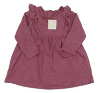 Nové - Vínové teplákové šaty s volánky Next