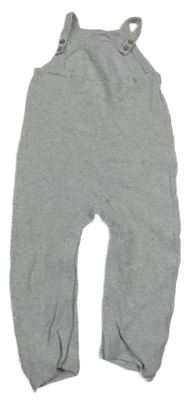 Šedé melírované pletené laclové tepláky Tu