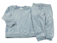 2set - Světlemodrá sametová mikina + tepláky H&M
