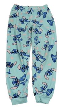 Světlemodré plyšové pyžamové kalhoty se Stitchem Primark
