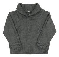 Tmavošedý svetr s límcem