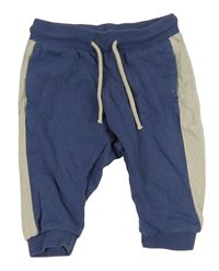 Tmavomodro-béžové tepláky H&M