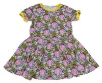 Růžovo-barevné šaty s princeznami a zámky