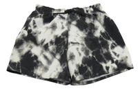 Černo-bílé batikované plážové kraťasy H&M