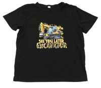 Černé tričko s bagrem