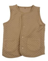 Hnědá prošívaná tepláková propínací vesta George