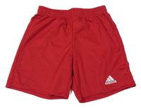 Červené sportovní funkční kraťasy s logem Adidas