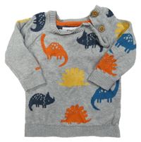 Šedý svetr s dinosaury F&F