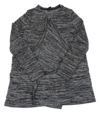 Černo-šedý melírovaný úpletový cardigan Y.F.K.