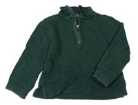 Tmavozelená polo mikina Ralph Lauren