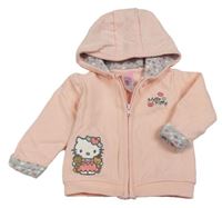 Světlerůžová propínací mikina s kapucí a Hello Kitty Sanrio