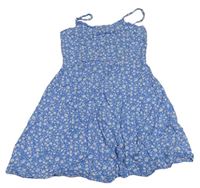 Světlemodro-bílé květované lehké šaty Primark